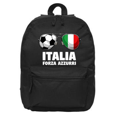 Italia Forza Azzuri Soccer Italian Flag Sunglasses Pride 16 in Basic Backpack