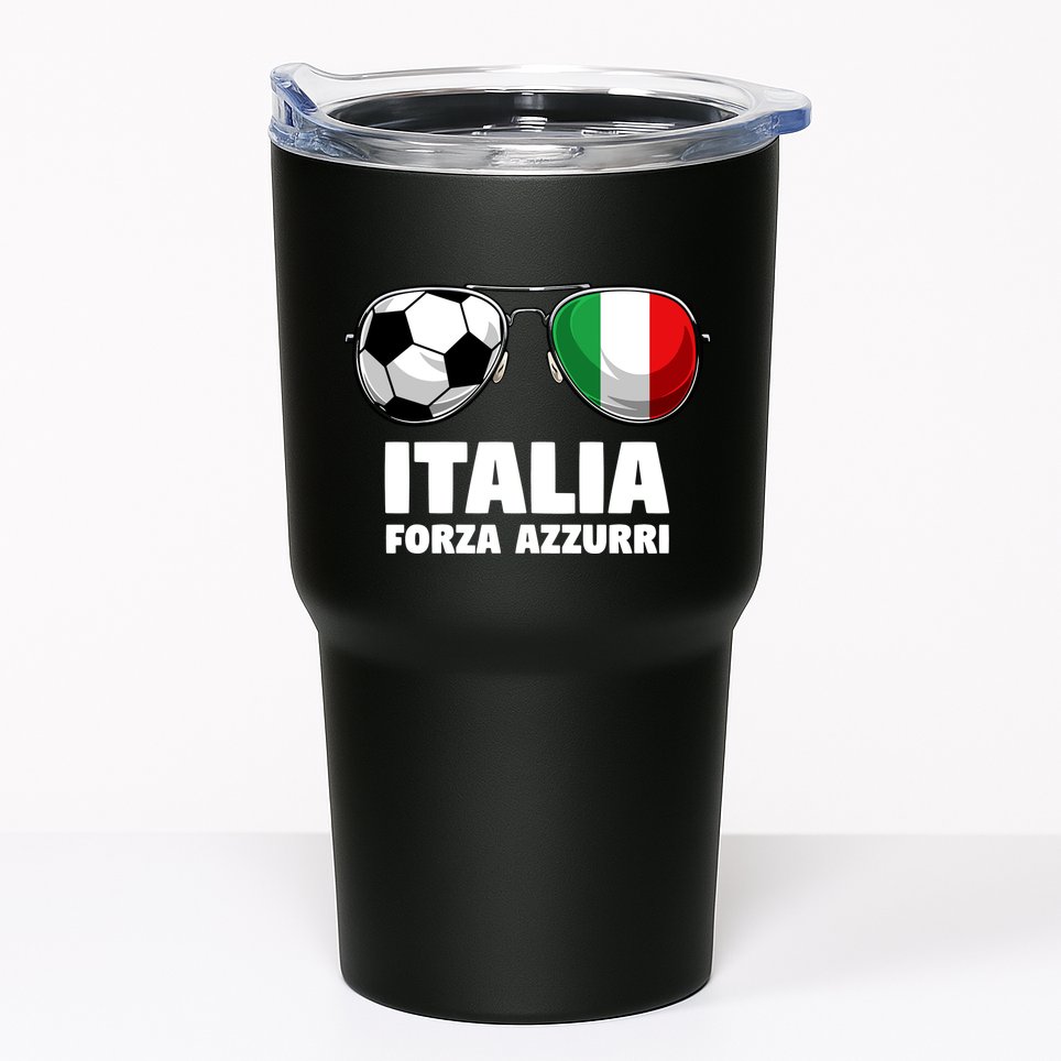 Italia Forza Azzuri Soccer Italian Flag Sunglasses Pride Tumbler