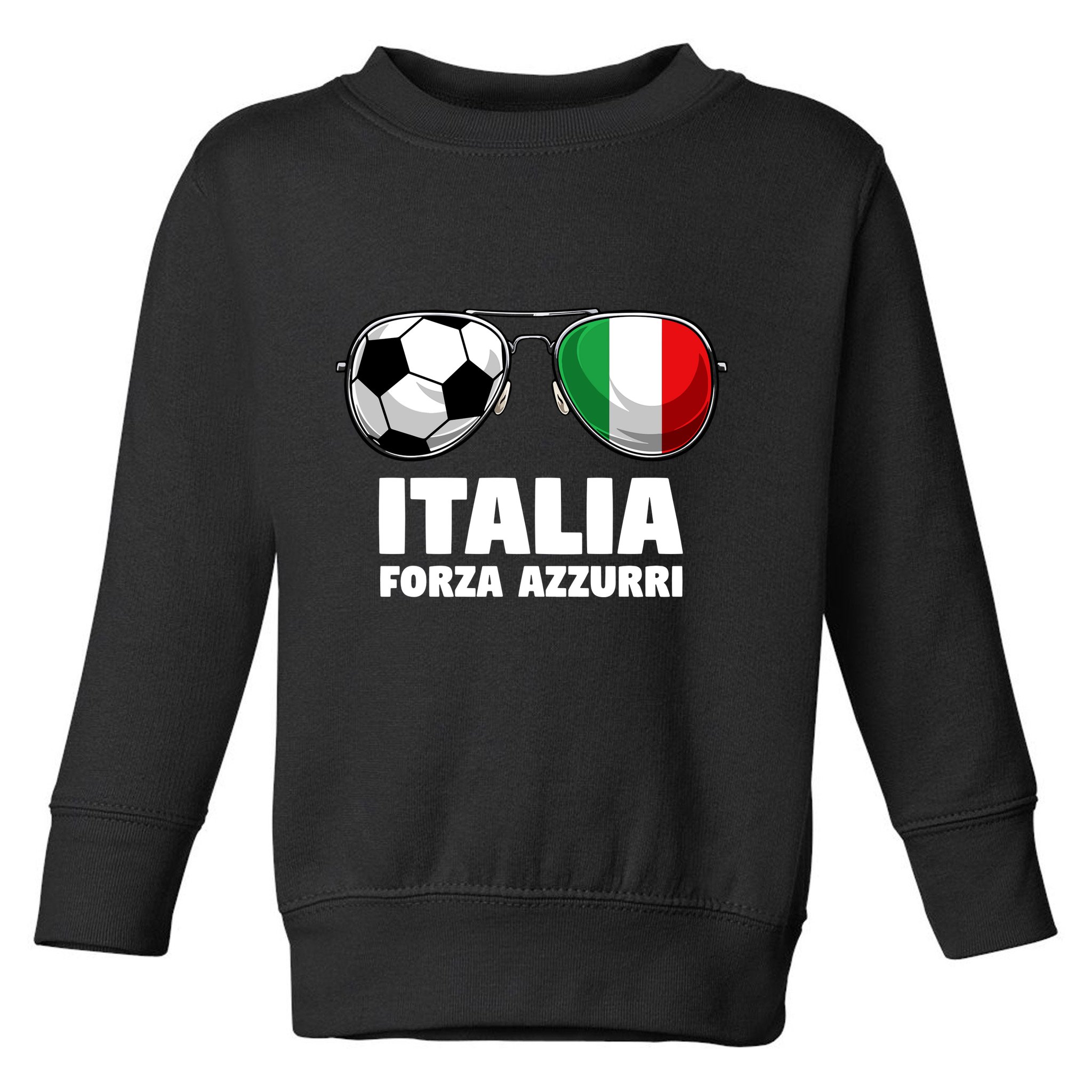 Italia Forza Azzuri Soccer Italian Flag Sunglasses Pride Toddler Sweatshirt