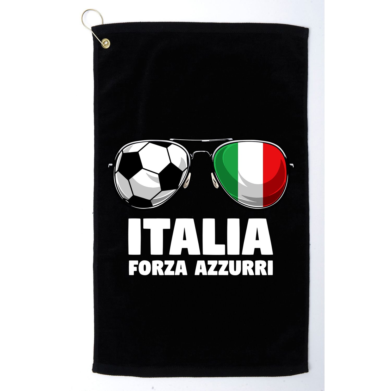 Italia Forza Azzuri Soccer Italian Flag Sunglasses Pride Golf Towel