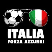 Italia Forza Azzuri Soccer Italian Flag Sunglasses Pride Womens T-Shirt