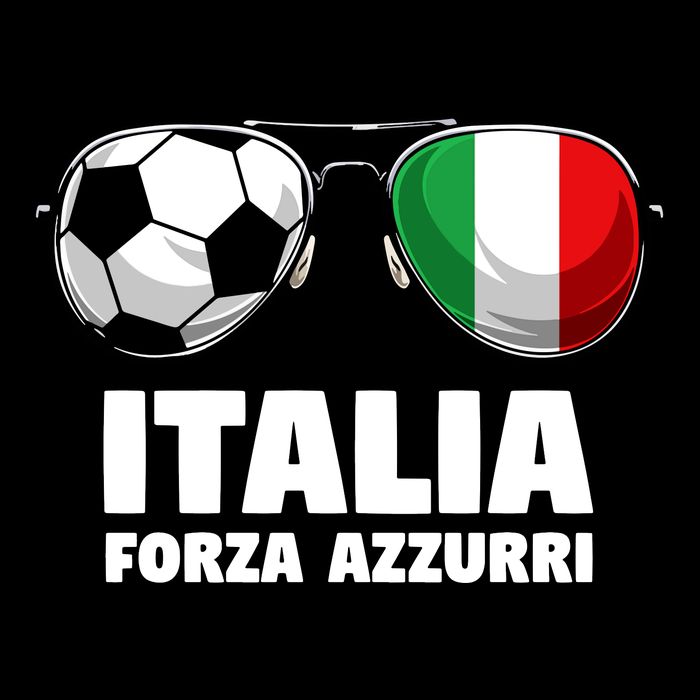 Italia Forza Azzuri Soccer Italian Flag Sunglasses Pride Womens T-Shirt