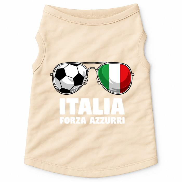 Italia Forza Azzuri Soccer Italian Flag Sunglasses Pride Doggie Tank