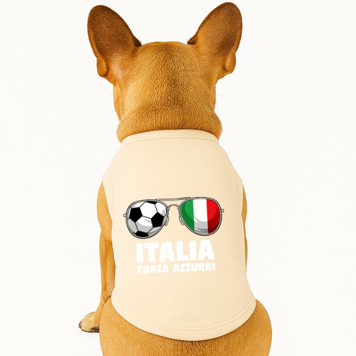 Italia Forza Azzuri Soccer Italian Flag Sunglasses Pride Doggie Tank