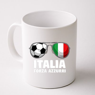 Italia Forza Azzuri Soccer Italian Flag Sunglasses Pride Coffee Mug