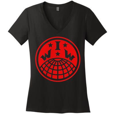 Iww Screeching Cat Beware Sabotage High Def Women's V-Neck T-Shirt