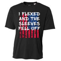 I Flexed And The Sleeves Fell Off Sleeve Patriotic Cooling Performance Crew T-Shirt