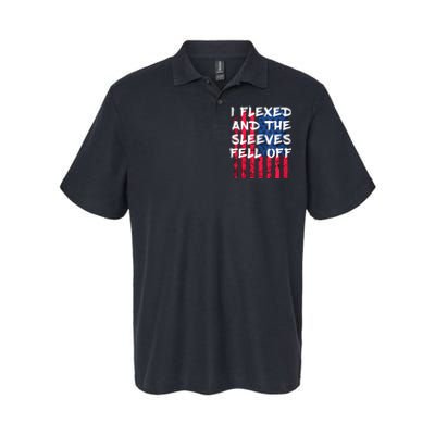 I Flexed And The Sleeves Fell Off Sleeve Patriotic Softstyle Adult Sport Polo