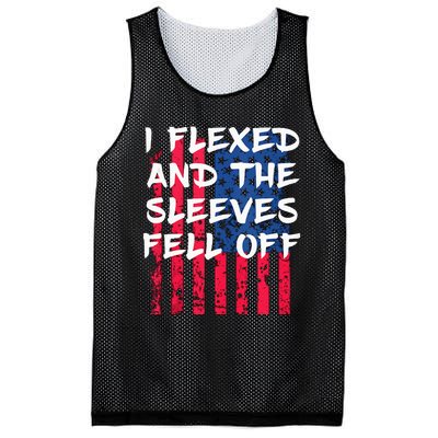 I Flexed And The Sleeves Fell Off Sleeve Patriotic Mesh Reversible Basketball Jersey Tank