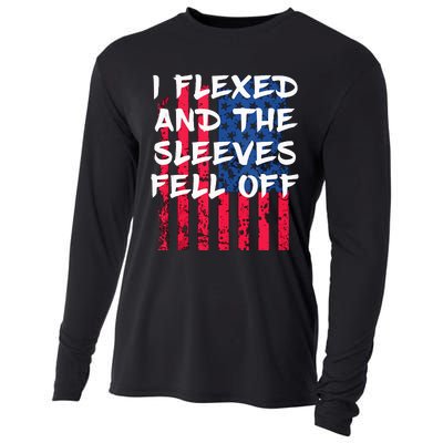 I Flexed And The Sleeves Fell Off Sleeve Patriotic Cooling Performance Long Sleeve Crew