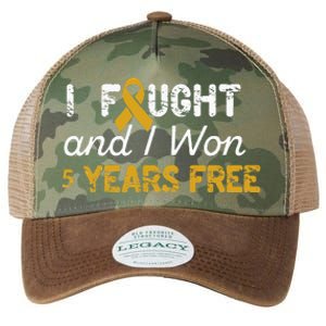 I Fought And I Won 5 Years Free Childhood Cancer Awareness Legacy Tie Dye Trucker Hat