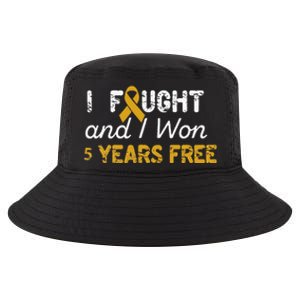 I Fought And I Won 5 Years Free Childhood Cancer Awareness Cool Comfort Performance Bucket Hat