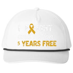 I Fought And I Won 5 Years Free Childhood Cancer Awareness Snapback Five-Panel Rope Hat