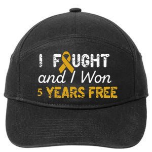 I Fought And I Won 5 Years Free Childhood Cancer Awareness 7-Panel Snapback Hat