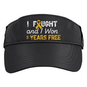 I Fought And I Won 5 Years Free Childhood Cancer Awareness Adult Drive Performance Visor