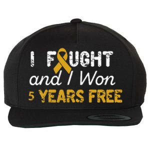 I Fought And I Won 5 Years Free Childhood Cancer Awareness Wool Snapback Cap