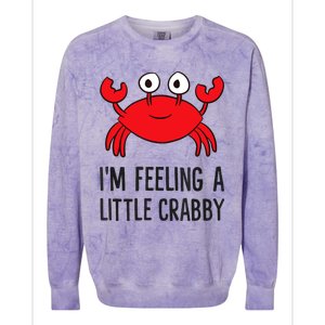 I'm Feeling A Little Crabby Seafood Funny Cartoon Crab Colorblast Crewneck Sweatshirt