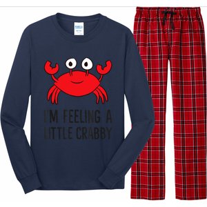 I'm Feeling A Little Crabby Seafood Funny Cartoon Crab Long Sleeve Pajama Set