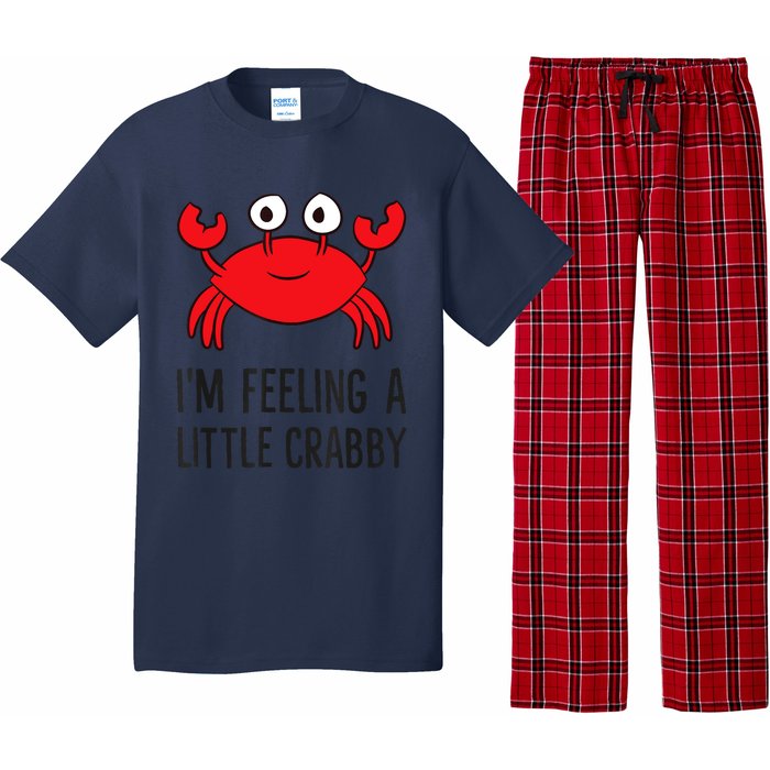 I'm Feeling A Little Crabby Seafood Funny Cartoon Crab Pajama Set