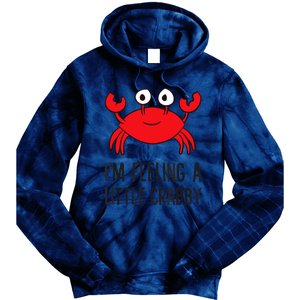 I'm Feeling A Little Crabby Seafood Funny Cartoon Crab Tie Dye Hoodie