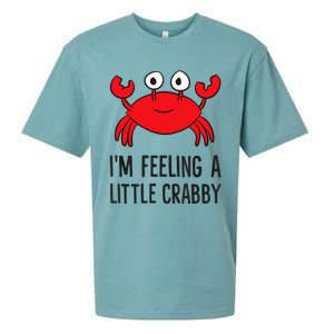 I'm Feeling A Little Crabby Seafood Funny Cartoon Crab Sueded Cloud Jersey T-Shirt