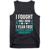 I Fought And I Won 1 Year Free Cervical Cancer Awareness Tank Top