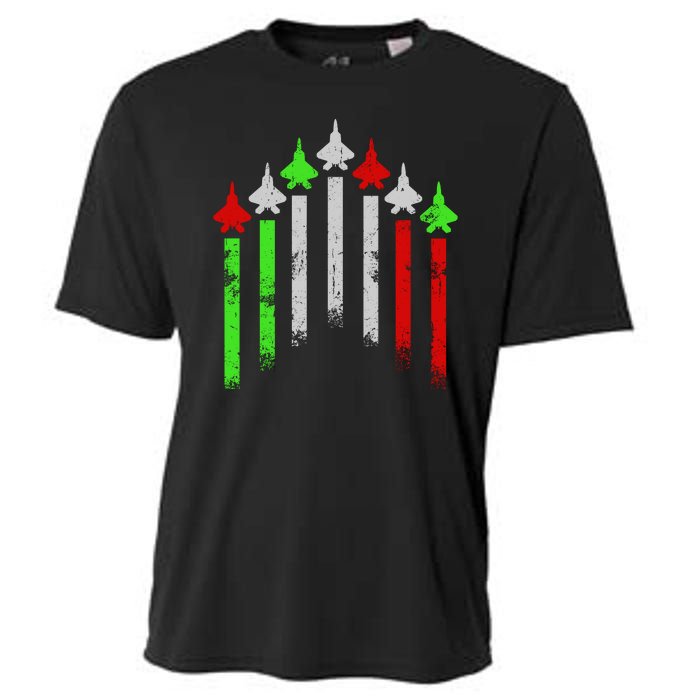 Italian Flag Airplanes Cooling Performance Crew T-Shirt