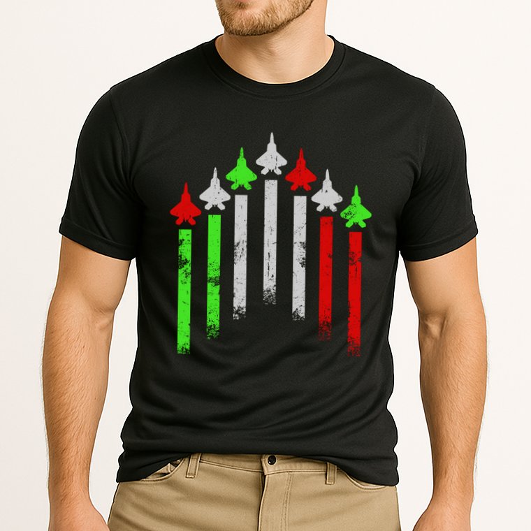 Italian Flag Airplanes Cooling Performance Crew T-Shirt
