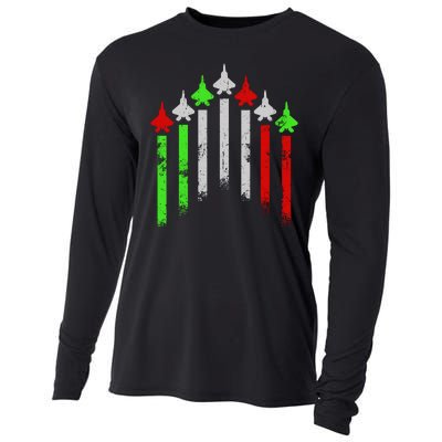 Italian Flag Airplanes Cooling Performance Long Sleeve Crew