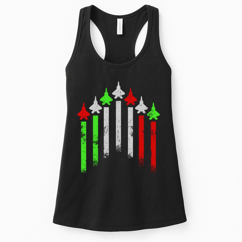 Italian Flag Airplanes Womens Tank Top
