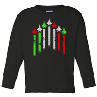 Italian Flag Airplanes Toddler Long Sleeve Shirt