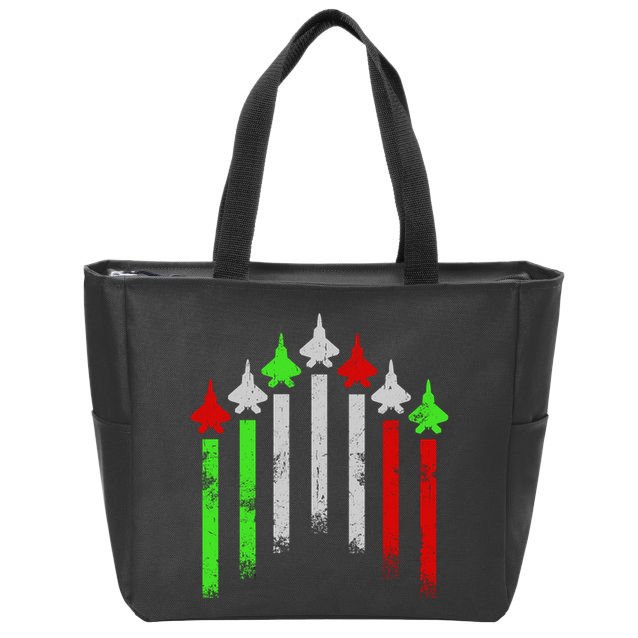 Italian Flag Airplanes Zip Tote Bag