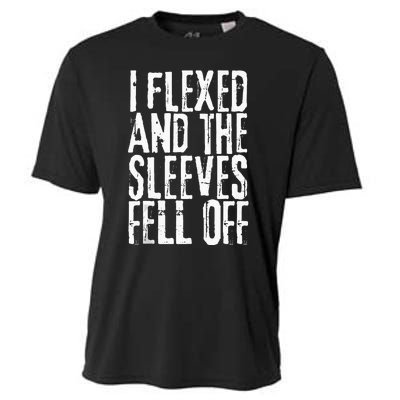 I Flexed And My Sleeves Fur Off Funny Workou Cooling Performance Crew T-Shirt