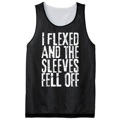 I Flexed And My Sleeves Fur Off Funny Workou Mesh Reversible Basketball Jersey Tank