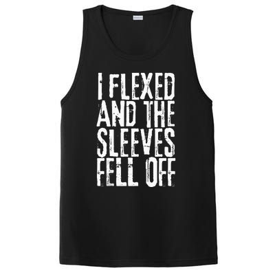 I Flexed And My Sleeves Fur Off Funny Workou PosiCharge Competitor Tank