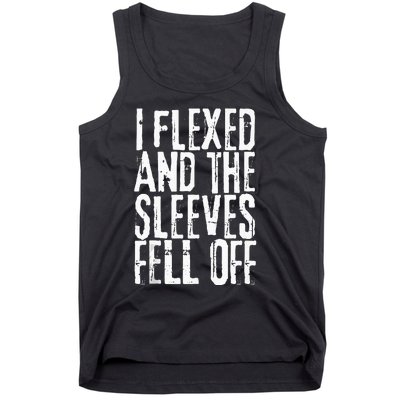 I Flexed And My Sleeves Fur Off Funny Workou Tank Top