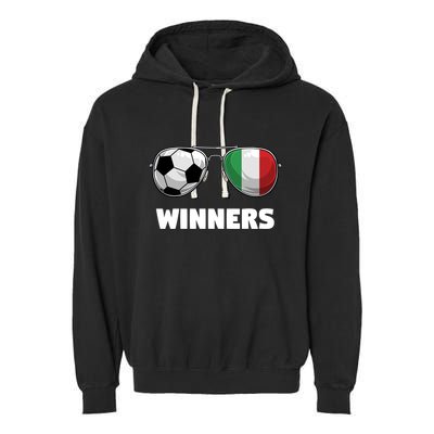 Italia Forza Azzuri Soccer Italian Flag Sunglasses Winners Gift Garment-Dyed Fleece Hoodie