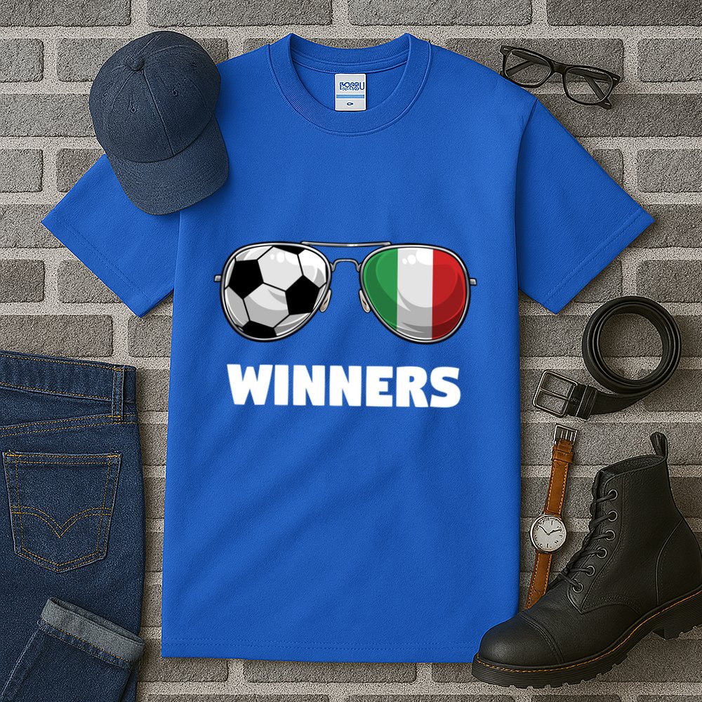 Italia Forza Azzuri Soccer Italian Flag Sunglasses Winners Gift Tall T-Shirt