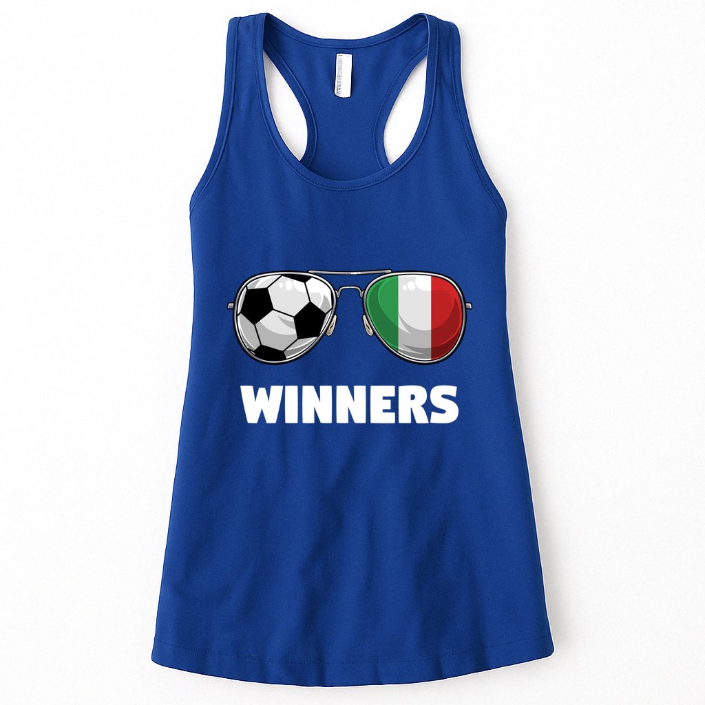 Italia Forza Azzuri Soccer Italian Flag Sunglasses Winners Gift Womens Tank Top