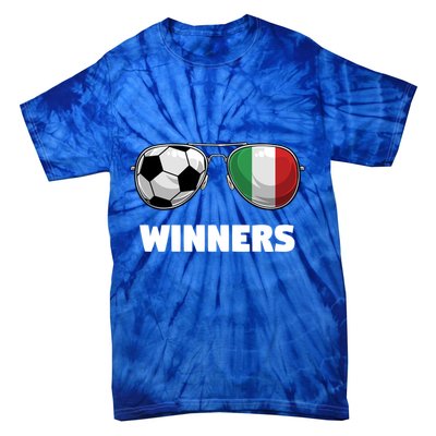 Italia Forza Azzuri Soccer Italian Flag Sunglasses Winners Gift Tie-Dye T-Shirt