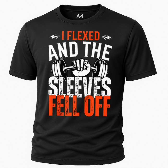 I Flexed and The Sleeves Fell Off Fun Sleeveless Gym Workout Cooling Performance Crew T-Shirt