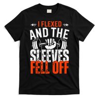 I Flexed and The Sleeves Fell Off Fun Sleeveless Gym Workout T-Shirt