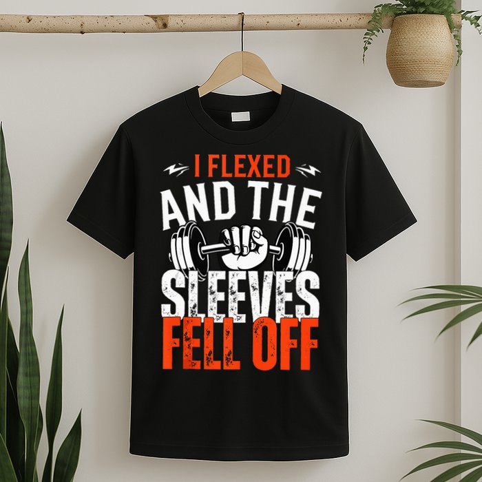 I Flexed and The Sleeves Fell Off Fun Sleeveless Gym Workout T-Shirt