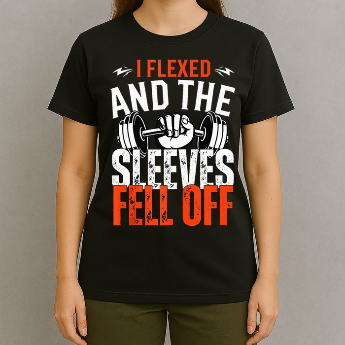 I Flexed and The Sleeves Fell Off Fun Sleeveless Gym Workout T-Shirt