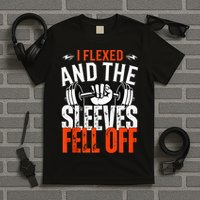 I Flexed and The Sleeves Fell Off Fun Sleeveless Gym Workout T-Shirt