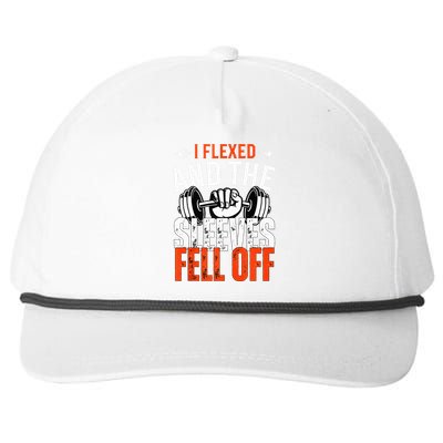 I Flexed and The Sleeves Fell Off Fun Sleeveless Gym Workout Snapback Five-Panel Rope Hat