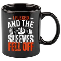 I Flexed and The Sleeves Fell Off Fun Sleeveless Gym Workout 11oz C Handle Ceramic Mug