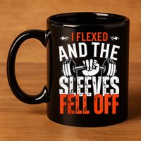 I Flexed and The Sleeves Fell Off Fun Sleeveless Gym Workout 11oz C Handle Ceramic Mug