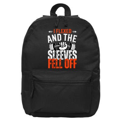 I Flexed and The Sleeves Fell Off Fun Sleeveless Gym Workout 16 in Basic Backpack