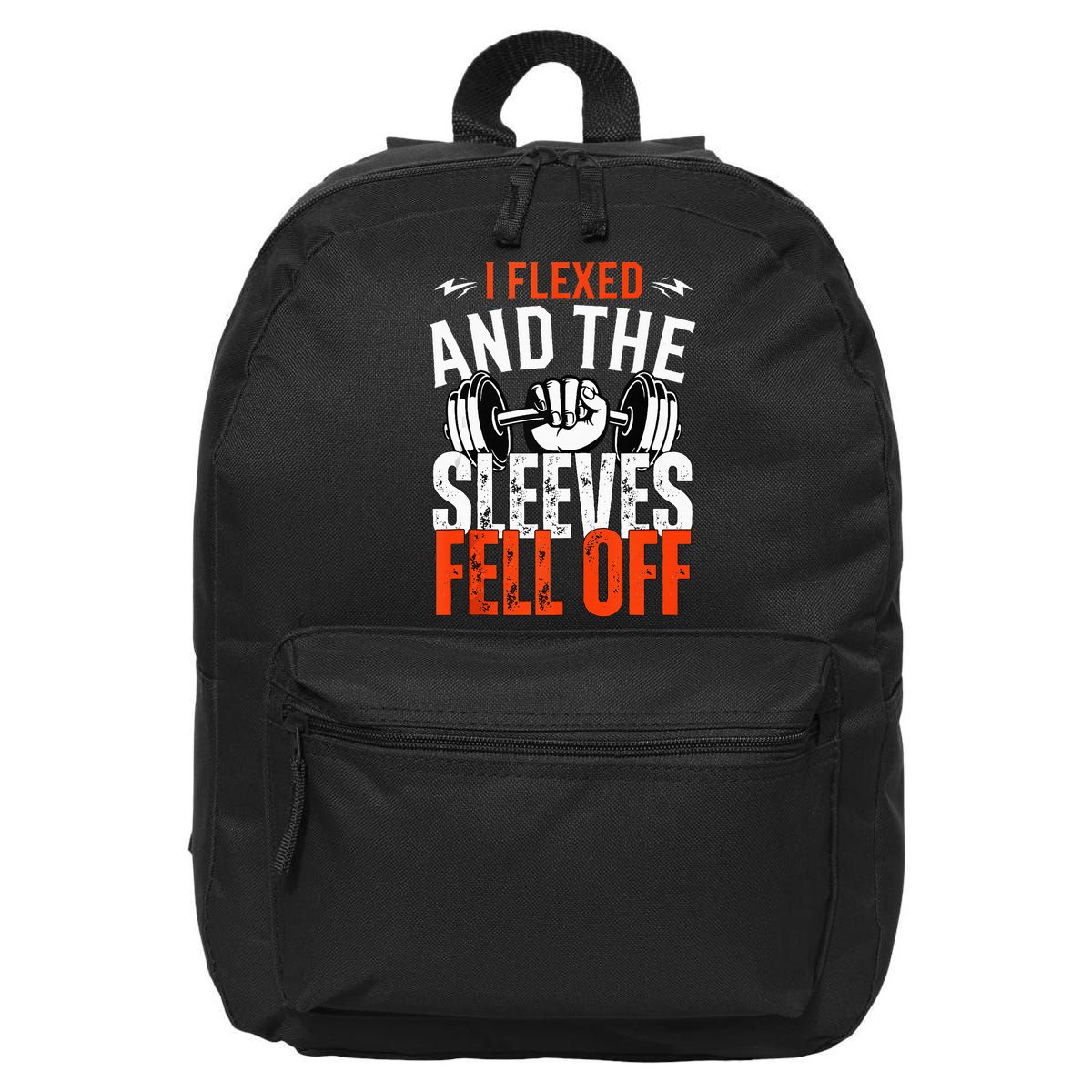 I Flexed and The Sleeves Fell Off Fun Sleeveless Gym Workout 16 in Basic Backpack